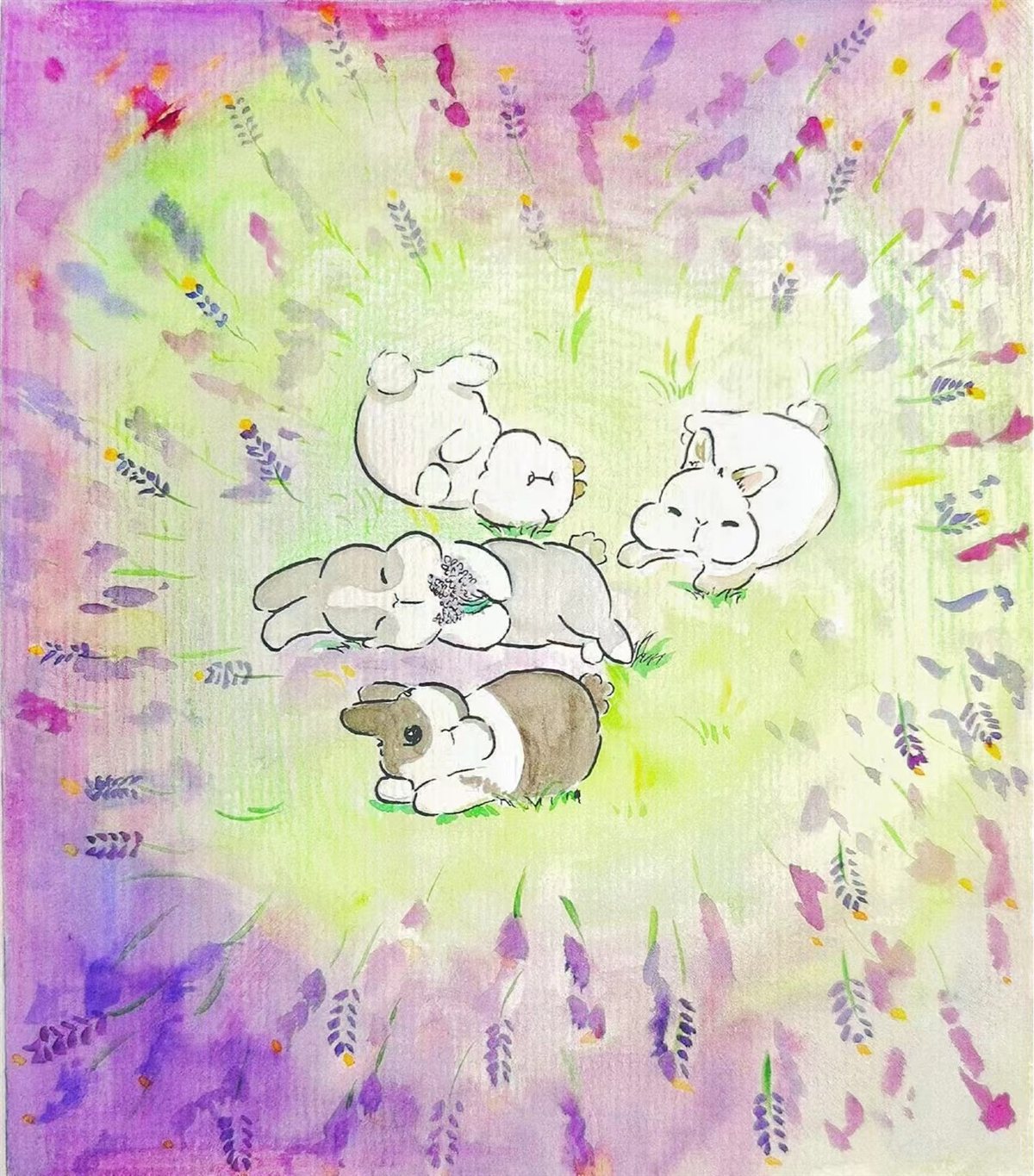 Bunnies in lavender
