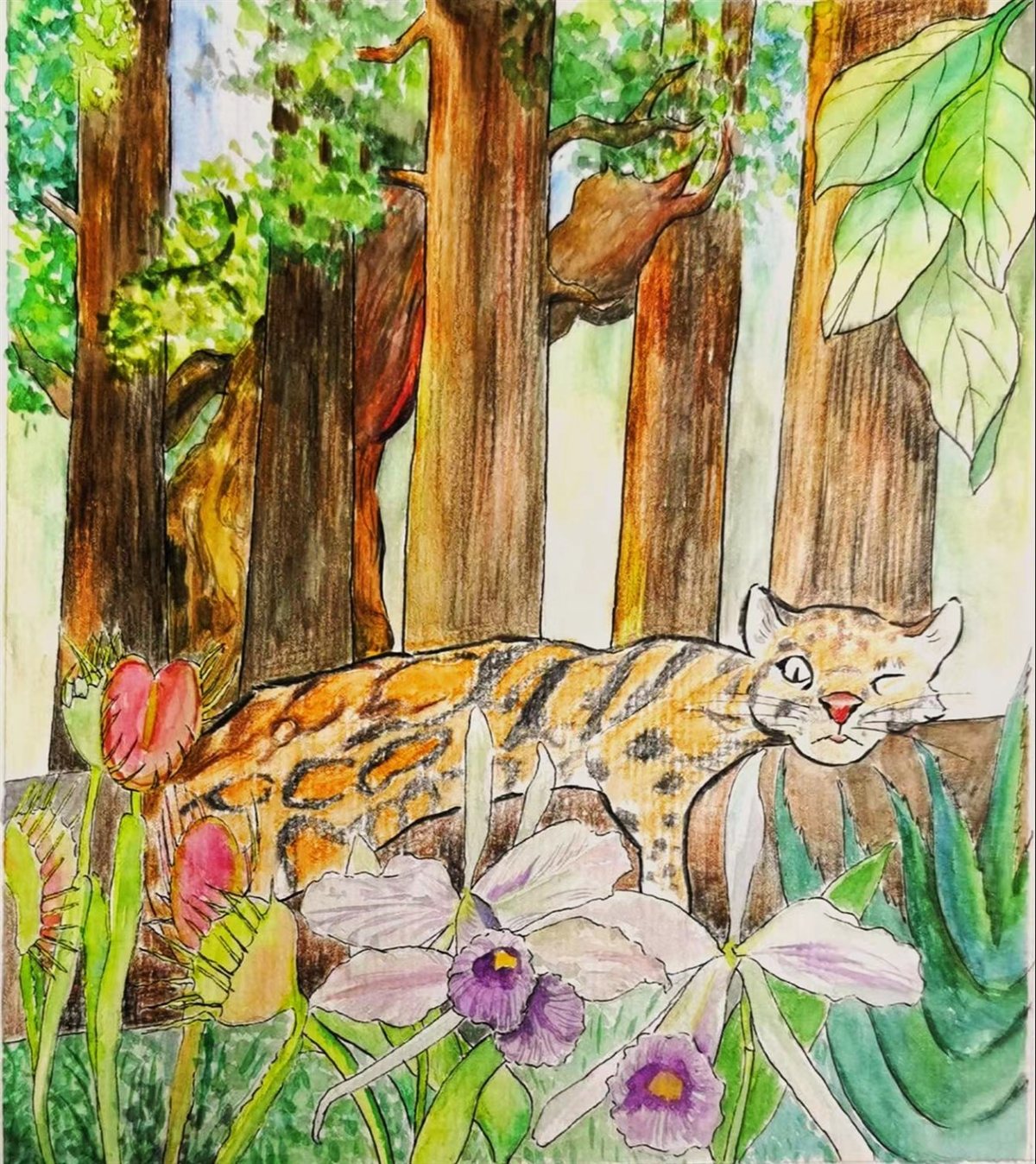 Leopard in forest