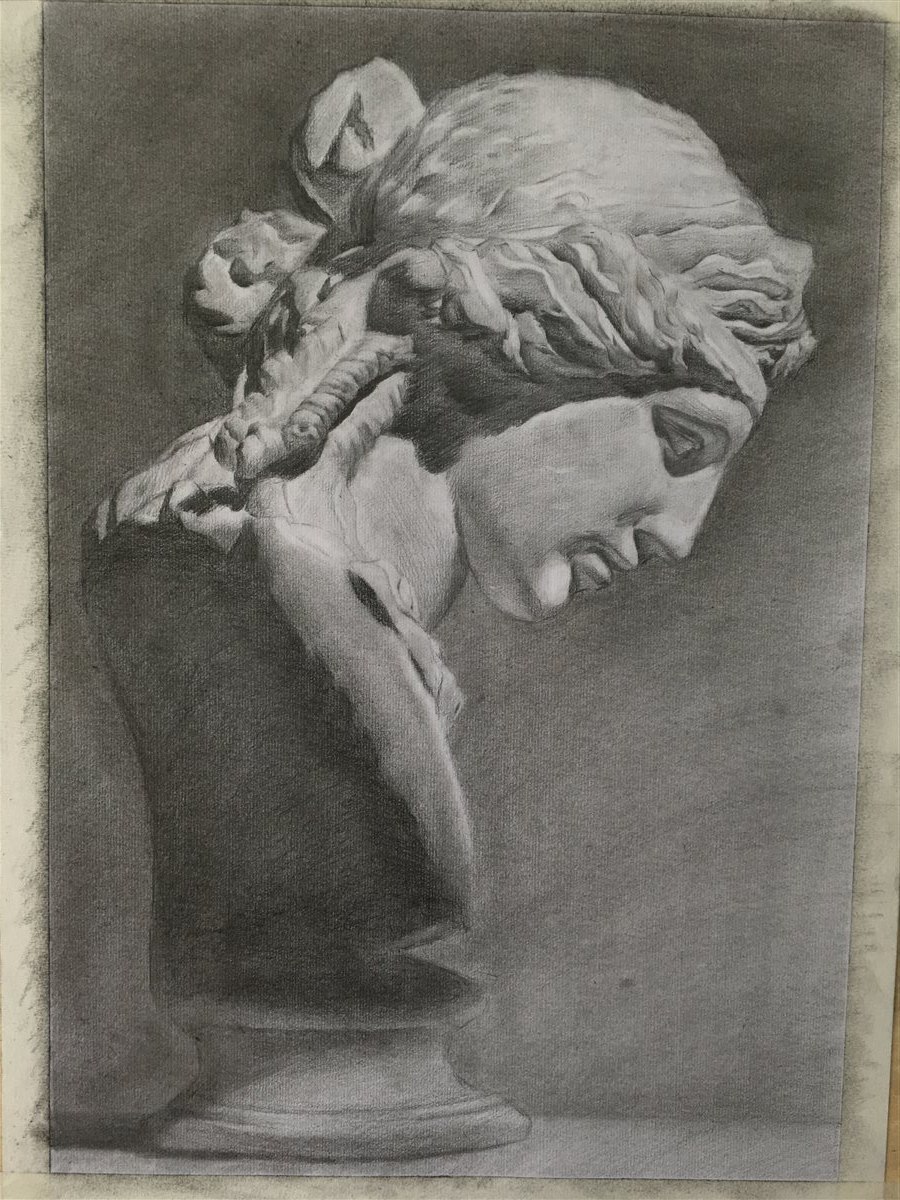 Classical sculpture charcoal study
