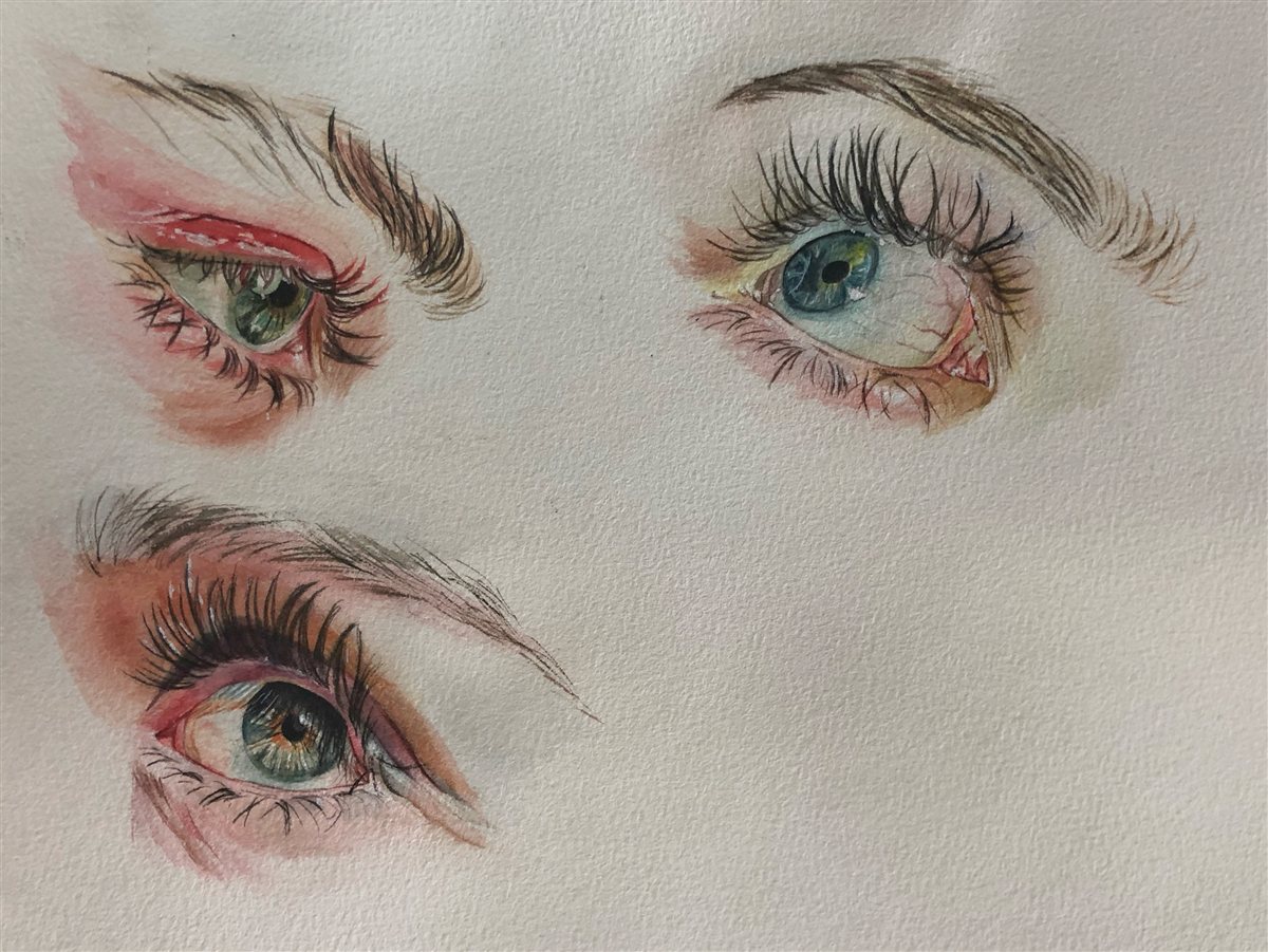 Watercolor eyes study